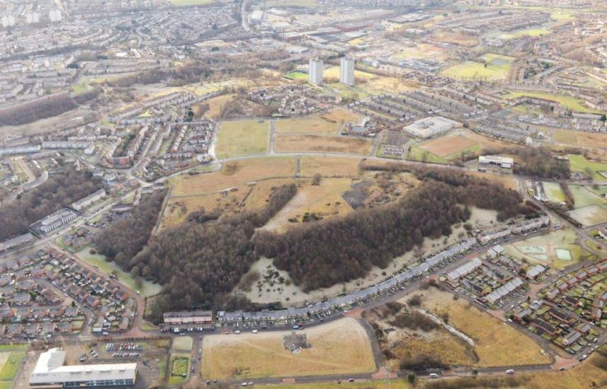 Aerial image of Drumchapel development sites